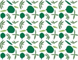 leaves pattern Green fruit pattern on a white background ,Illustrator Artwork vector