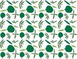 leaves pattern Green fruit pattern on a white background ,Illustrator Artwork vector