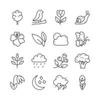 Nature vector  outline Icon Design illustration. Weather Symbol on White background EPS 10 File set 4