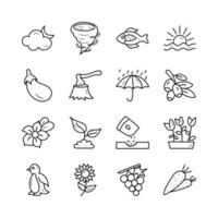 Nature vector  outline Icon Design illustration. Weather Symbol on White background EPS 10 File set 3