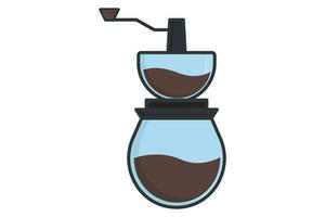 Coffee grinder icon illustration. icon related to coffee element. Flat line icon style, lineal color. Simple vector design editable