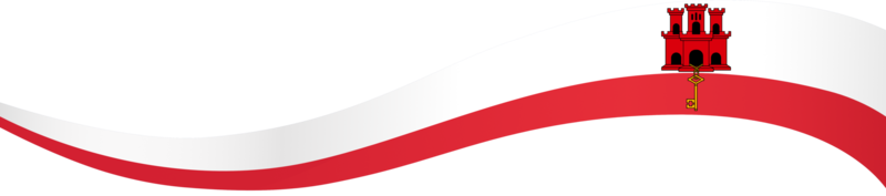 Gibraltar flag wave isolated on png or transparent background