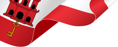 Gibraltar flag wave isolated on png or transparent background