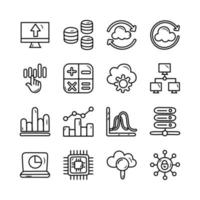 Data Outline Icon Design illustration. Data Symbol on White background EPS 10 File set 1 vector