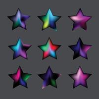 Gradient stars multicolored rainbow elegant soft colored mesh isolated on plain gray square background vector