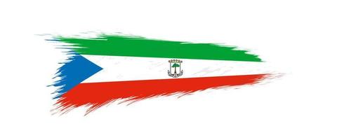 bandera de ecuatorial Guinea en grunge cepillo ataque. vector
