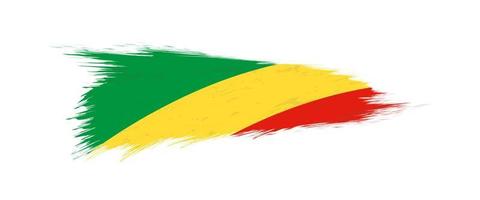 Flag of Congo in grunge brush stroke. vector