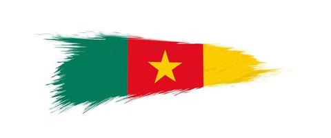 Flag of Cameroon in grunge brush stroke. vector