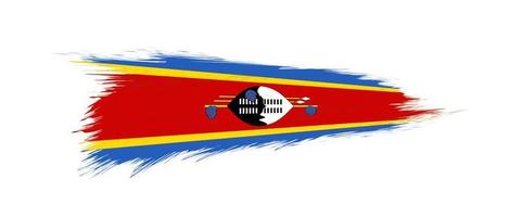 Flag of Swaziland in grunge brush stroke. vector