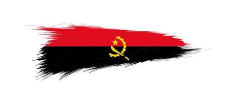 bandera de angola en grunge cepillo ataque. vector