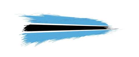 Flag of Botswana in grunge brush stroke. vector