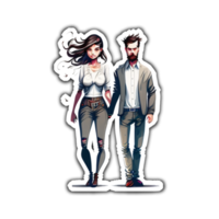 Stylish Love Couple Walking Together png