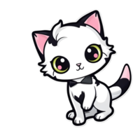 gato ilustración diseño con adorable y linda kawaii estilo png