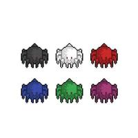 spider with different color in pixel art style vector