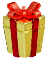 cadeau boîte avec ruban ,3d rouge arc d'or cadeau boîte png