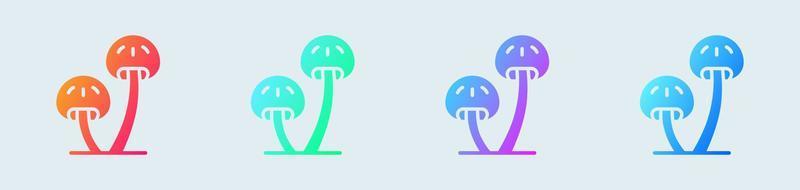 Mushroom solid icon in gradient colors. Vegetable signs vector illustration.