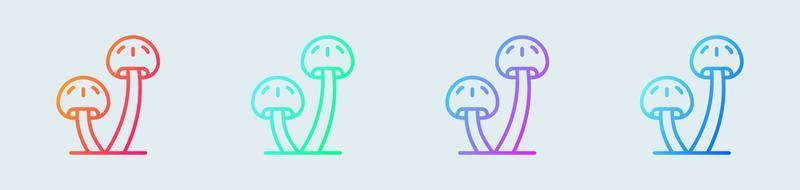 Mushroom line icon in gradient colors. Vegetable signs vector illustration.