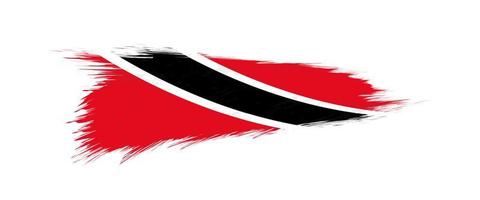 Flag of Trinidad and Tobago in grunge brush stroke. vector