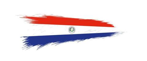 Flag of Paraguay in grunge brush stroke. vector