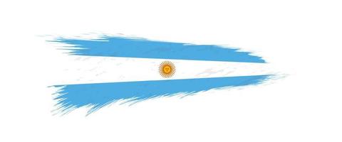 Flag of Argentina in grunge brush stroke. vector