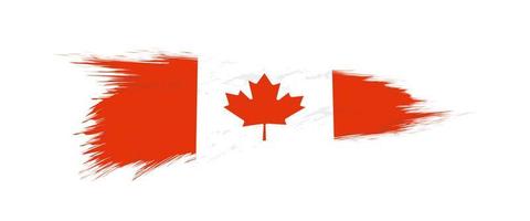 bandera de Canadá en grunge cepillo ataque. vector