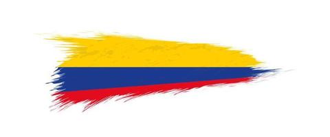 Flag of Colombia in grunge brush stroke. vector