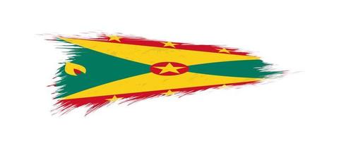 Flag of Grenada in grunge brush stroke. vector