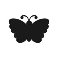 Cute Butterfly Icon Silhouette. Spring Summer Nature Logo Design vector