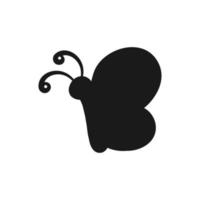 Cute Butterfly Icon Side View Silhouette. Spring Summer Nature Logo Design vector