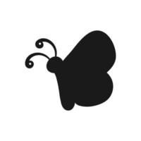 Cute Butterfly Icon Side View Silhouette. Spring Summer Nature Logo Design vector
