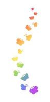 Rainbow Butterflies silhouette simple flat vector illustration. Spring Summer Pride Month Design Element.