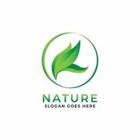 Green leaf logo ecology nature vector icon