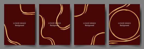 set luxury minimalist red and gold design background vector. luxury elegant theme vector