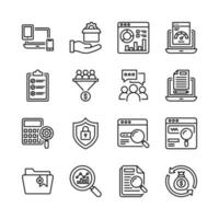 SEO Development And Marketing vector Outline Icon Design illustration. Symbol on White background EPS 10 File set 2