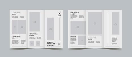 simple minimal trifold brochure design vector