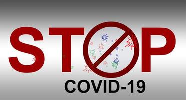 Stop Covid-19 Sign  Symbol, vector Illustration concept coronavirus COVID-19. virus wuhan from china. photo