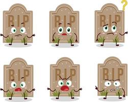 Cartoon character of tombstone with what expression vector