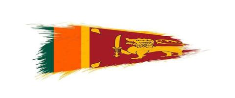 Flag of Sri Lanka in grunge brush stroke. vector