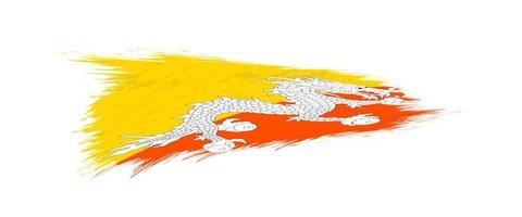 Flag of Bhutan in grunge brush stroke. vector