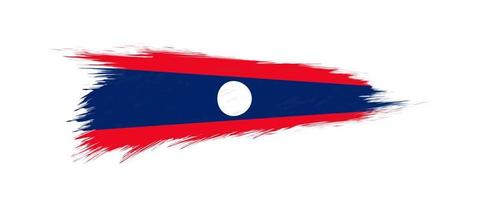 Flag of Laos in grunge brush stroke. vector