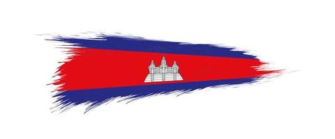 Flag of Cambodia in grunge brush stroke. vector