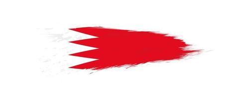 Flag of Bahrain in grunge brush stroke. vector