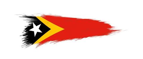 bandera de este Timor en grunge cepillo ataque. vector