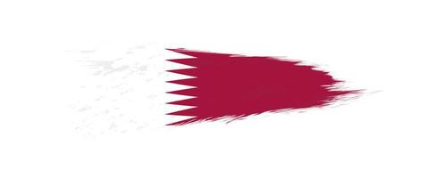 Flag of Qatar in grunge brush stroke. vector