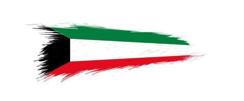 Flag of Kuwait in grunge brush stroke. vector