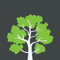 Green trees. Simple tree decoration silhouette vector