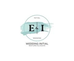 Initial EI Letter Beauty vector initial logo, handwriting logo of initial signature, wedding, fashion, jewerly, boutique, floral and botanical with creative template for any company or business.