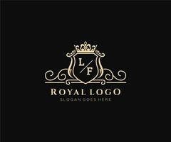 Initial LF Letter Luxurious Brand Logo Template, for Restaurant, Royalty, Boutique, Cafe, Hotel, Heraldic, Jewelry, Fashion and other vector illustration.