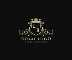 Initial LR Letter Luxurious Brand Logo Template, for Restaurant, Royalty, Boutique, Cafe, Hotel, Heraldic, Jewelry, Fashion and other vector illustration.