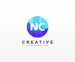 NC initial logo With Colorful Circle template vector. vector